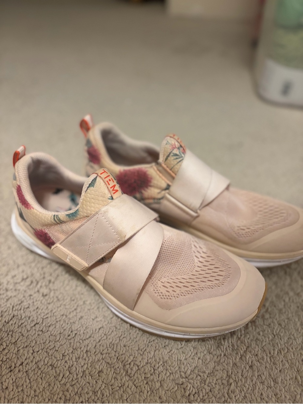 Women's Neutral Velcro Tiem SPD Cycling Shoes - Blush Floral